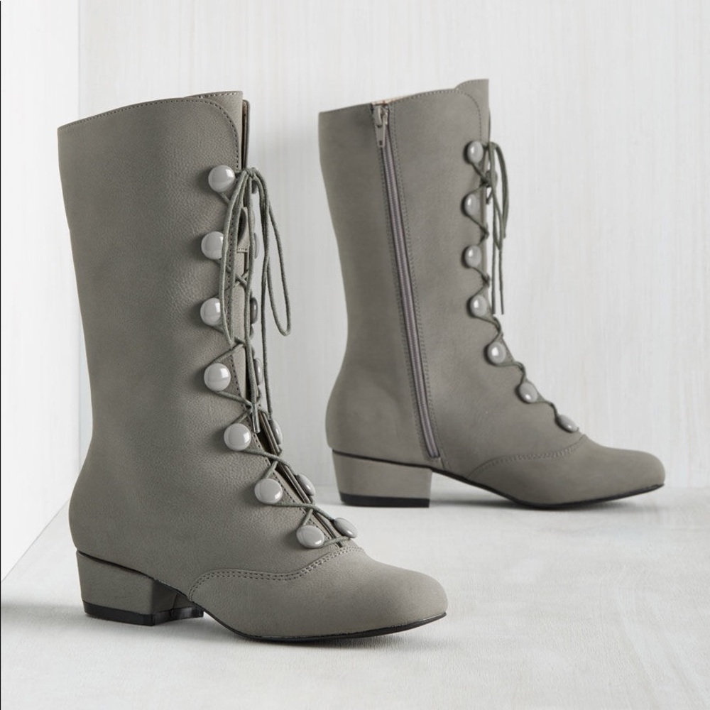 Dove Grey Lace-up Boots by BAIT Footwear!
